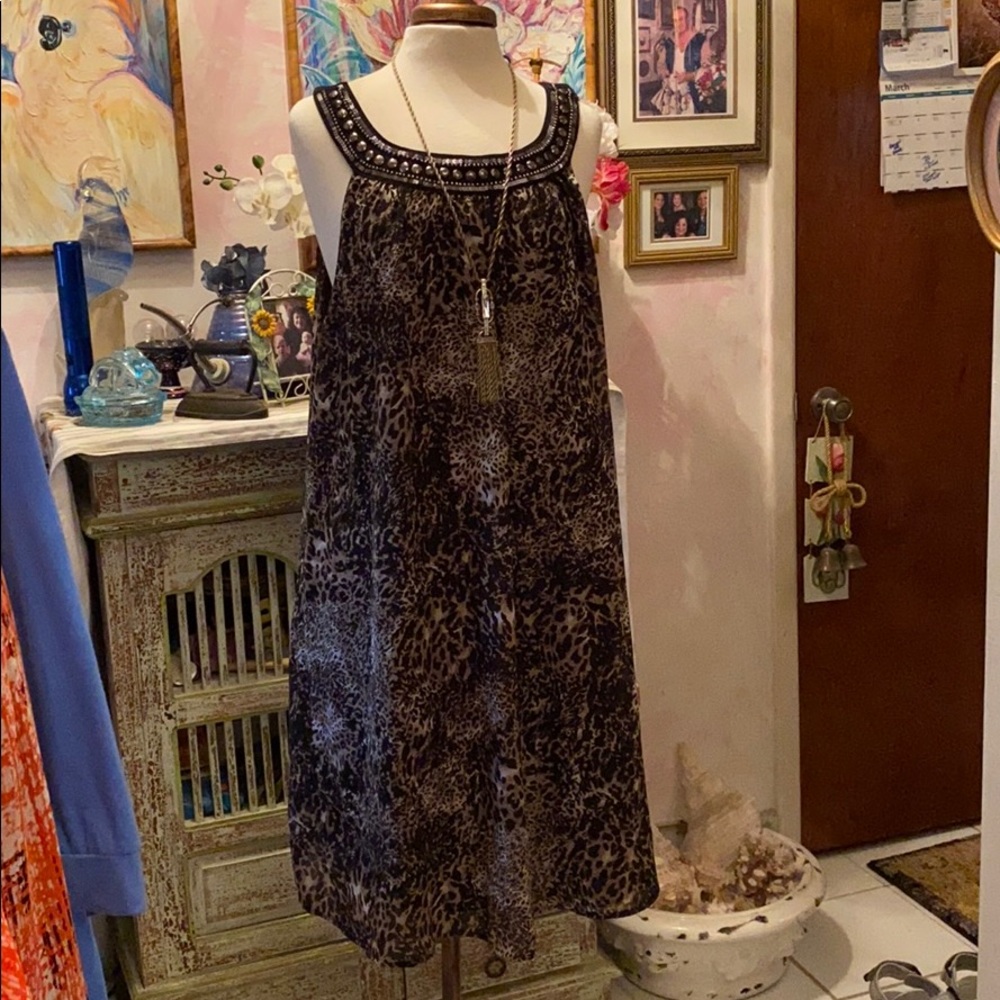 3X Sleeveless Dress Animal Print $25 NWOT